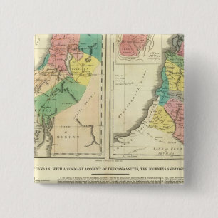 Canaan - Israel Atlas Map 15 Cm Square Badge