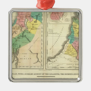 Canaan - Israel Atlas Map Metal Tree Decoration