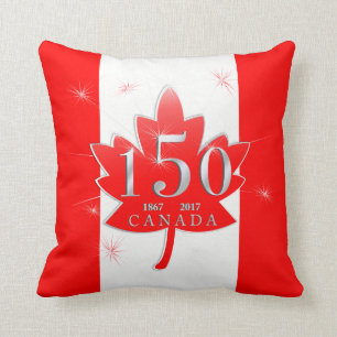 Canada 150 Birthday Celebration Maple Leaf Cushion