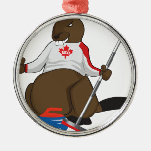 Canada 150 in 2017 Beaver Curling Main Metal Tree Decoration