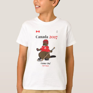 Canada 150 in 2017 Beaver Hockey Game On T-Shirt