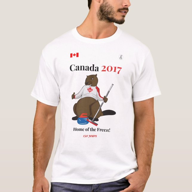 Canada 150 in 2017 Curling Freeze T-Shirt (Front)