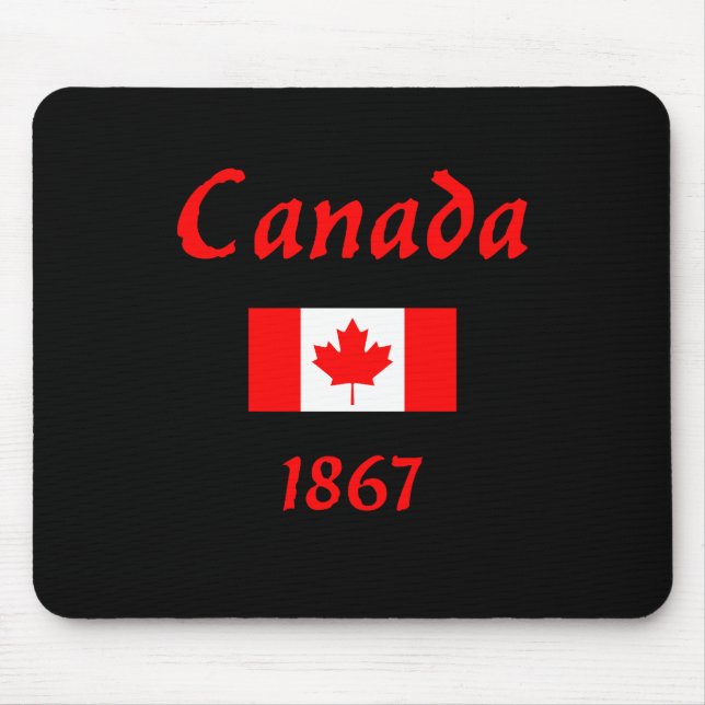 Canada 1867 Old Balthazar Font Flag Dark Colour Mouse Pad (Front)