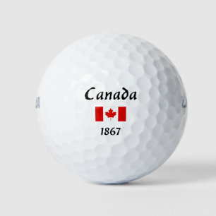 Canada 1867 Old Balthazar Font Flag Light-Color Golf Balls