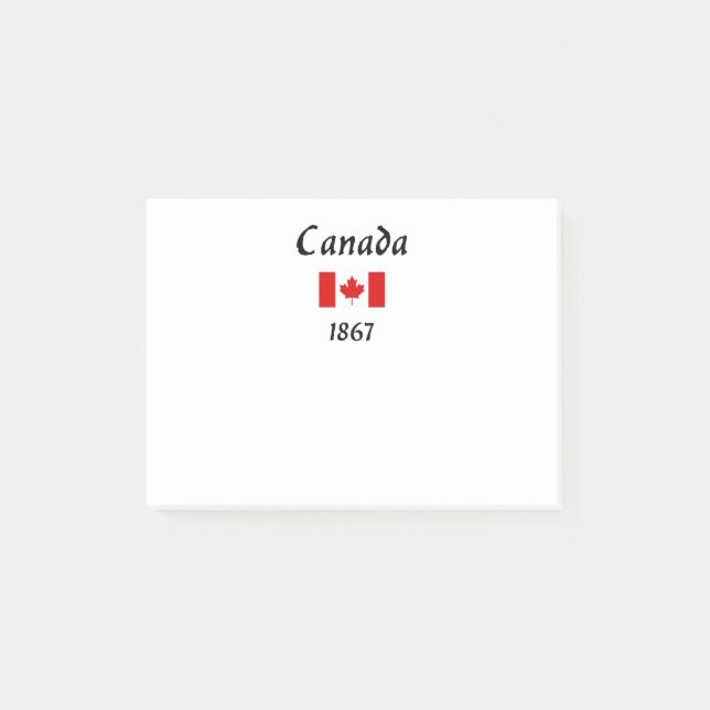 Canada 1867 Old Balthazar Font Flag Light-Colour Post-it Notes (Front)