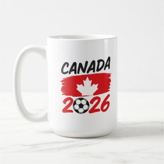 Canada 2026 Soccer Fan Design with Maple Leaf Coffee Mug