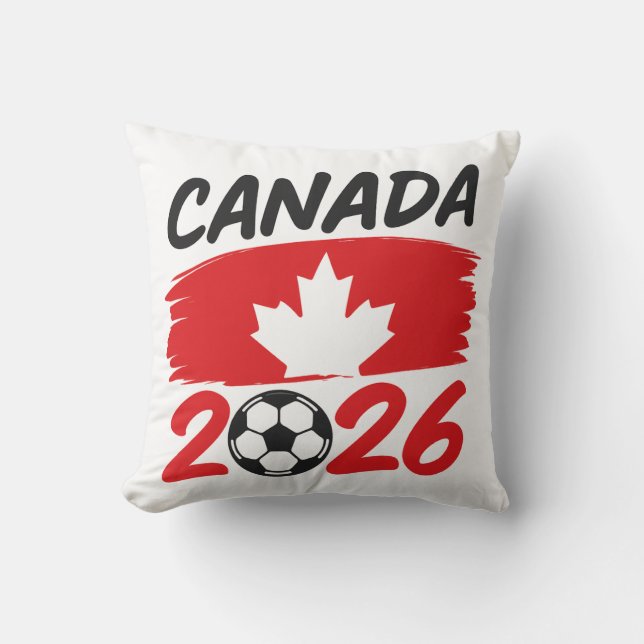 Canada 2026 Soccer Fan Design with Maple Leaf Cushion (Front)