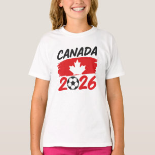 Canada 2026 Soccer Fan Design with Maple Leaf T-Shirt