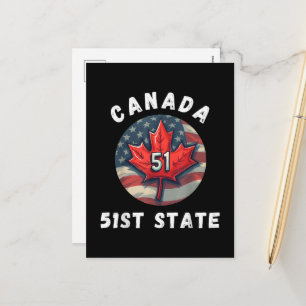Canada 51st State Funny Canada Fifty First State Holiday Postcard