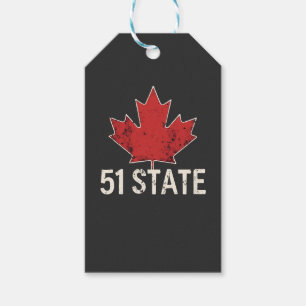 Canada 51st State Trump American and Canadian Flag Gift Tags