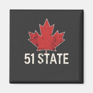 Canada 51st State Trump American and Canadian Flag Magnet