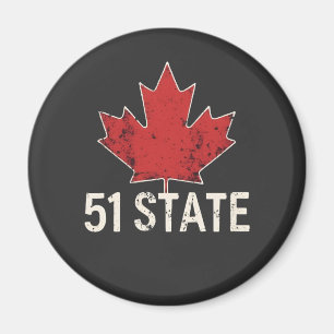 Canada 51st State Trump American and Canadian Flag Magnet