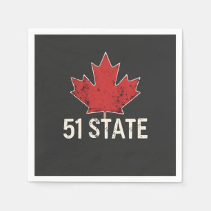 Canada 51st State Trump American and Canadian Flag Napkin