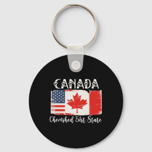 Canada 51st State Trump Canada U.s State Funny 1 Key Ring