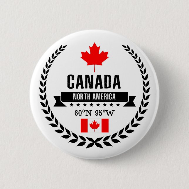 Canada 6 Cm Round Badge (Front)