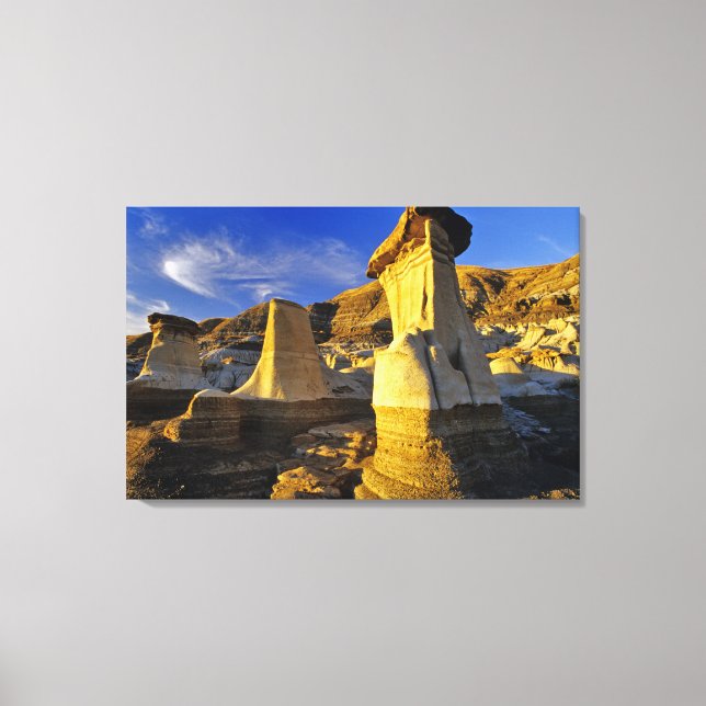 Canada, Alberta, Drumheller. Hoodoos. Canvas Print (Front)