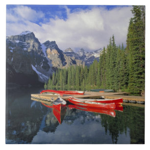 Canada, Alberta, Moraine Lake. The glassy Tile