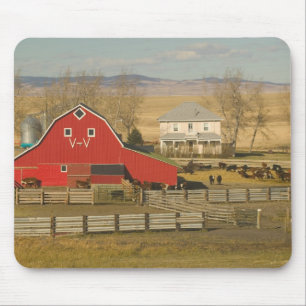 Canada, Alberta, Pincher Creek: Red Barn & Ranch Mouse Pad