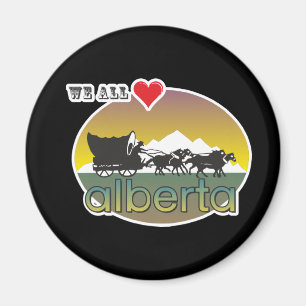 Canada Alberta Rocky Mountains Love Alberta Magnet