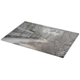 Canada, Alberta. VIA Rail Snow Train between Cutting Board