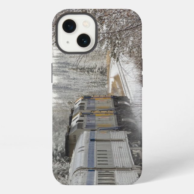 Canada, Alberta. VIA Rail Snow Train between iPhone Case (Back)