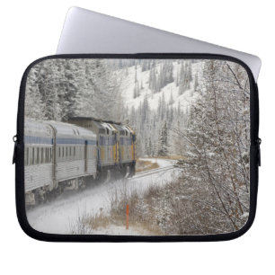 Canada, Alberta. VIA Rail Snow Train between Laptop Sleeve