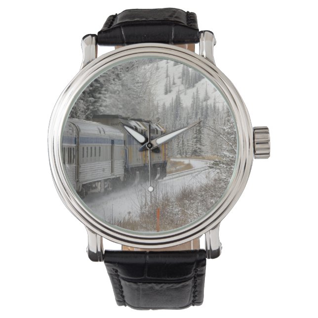 Canada, Alberta. VIA Rail Snow Train between Watch (Front)