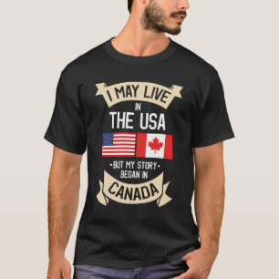 Canada American Flag Usa Canadian Roots Gifts T-Shirt