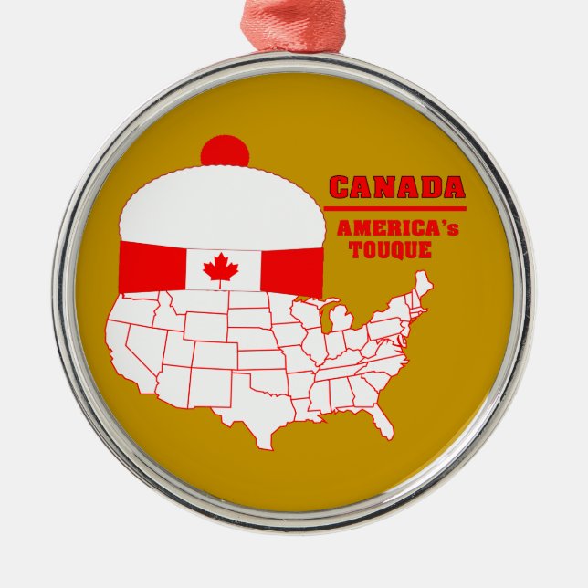 Canada -America's Cool Tuque Metal Tree Decoration (Front)