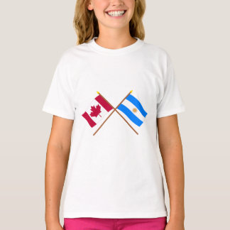 Canada and Argentina Crossed Flags T-Shirt