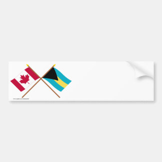 Canada and Bahamas Crossed Flags Bumper Sticker