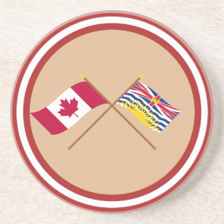 Canada and British Columbia Crossed Flags Coaster