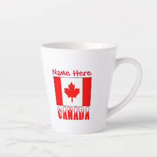 Canada and Canadian Flag Red Personalisation Small Latte Mug