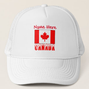 Canada and Canadian Flag Red Personalisation  Trucker Hat