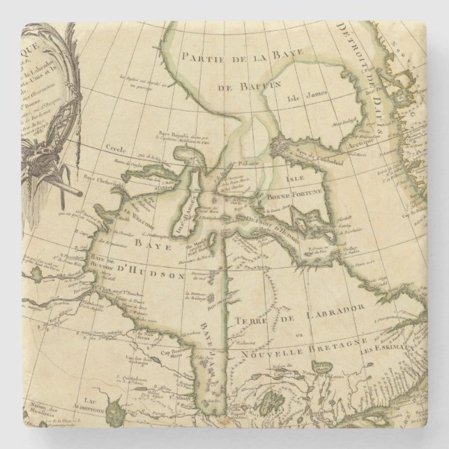 Canada and Greenland Stone Coaster (Front)
