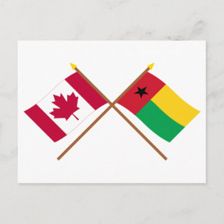 Canada and Guinea-Bissau Crossed Flags Postcard