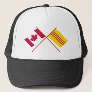 Canada and South Vietnam Crossed Flags Trucker Hat