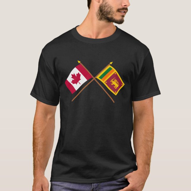 Canada and Sri Lanka Crossed Flags T-Shirt (Front)