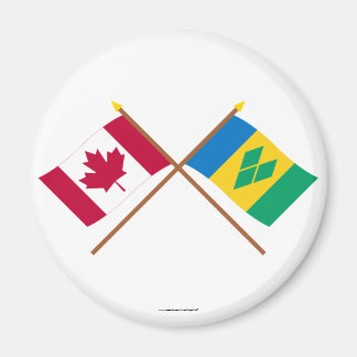 Canada and St Vincent Crossed Flags Magnet