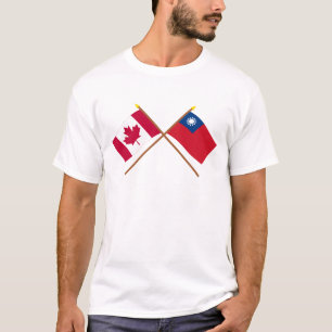 Canada and Taiwan Crossed Flags T-Shirt