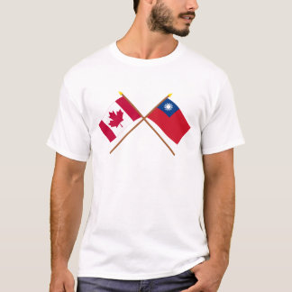 Canada and Taiwan Crossed Flags T-Shirt