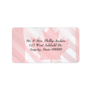 Canada and USA flags fade Label
