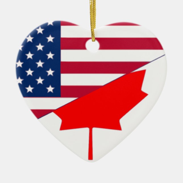 Canada And Usa, hybrids Ceramic Tree Decoration (Front)