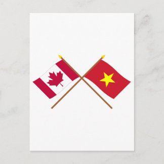 Canada and Vietnam Crossed Flags Postcard