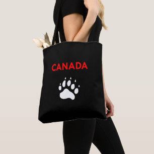 Canada Animal Paw Foot Print Color Tote Bag