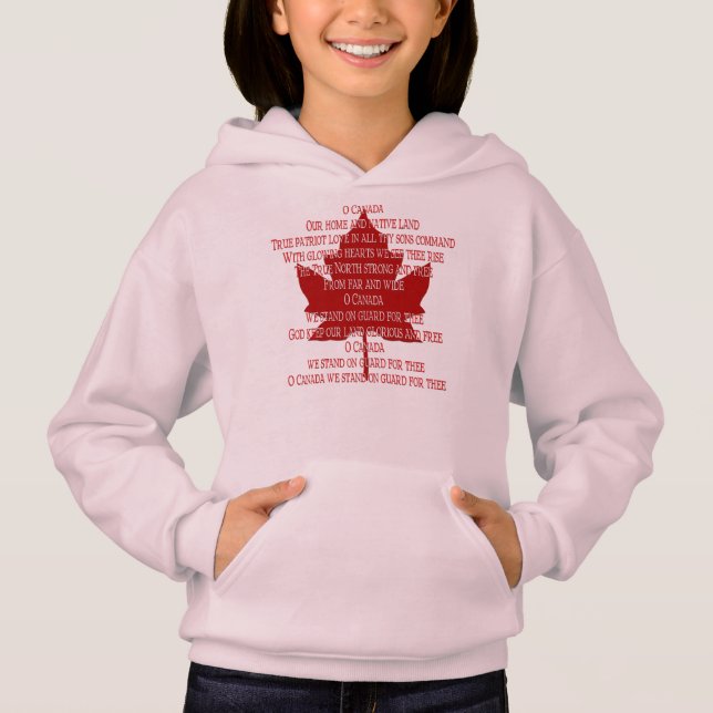 Canada Anthem Hoodie Kid's Souvenir Canada Shirts (Front)