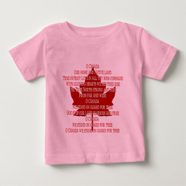 Canada Anthem Organic Baby Creeper Canada Shirt (Front)