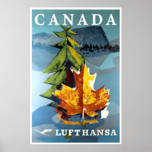 Canada Art Lufthansa Travel Poster Canadian Print