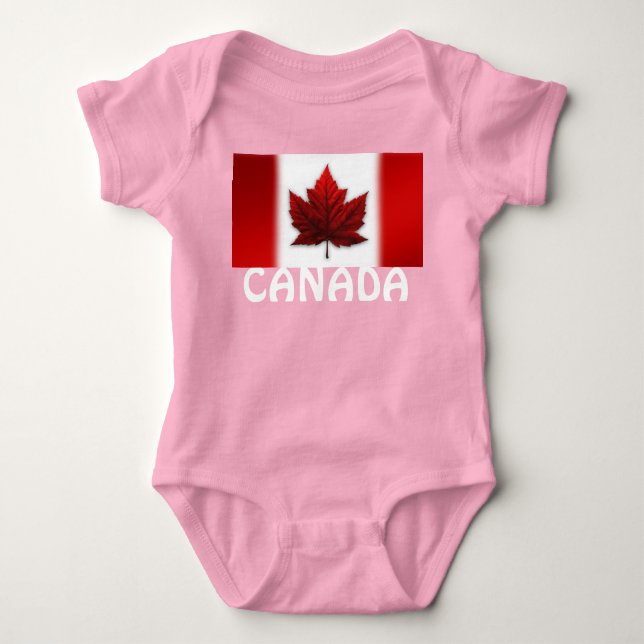 Canada Baby Bodysuit Canada Flag Souvenir One-piec (Front)