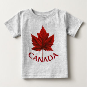 Canada Baby T-Shirt Red Maple Leaf Baby Shirt